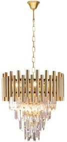 Luster Madison, 1x krištáľové/zlaté kovové tienidlo, (fi 45cm), g