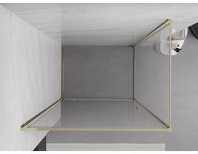 Mexen Exo, výklopný sprchový kút 90 x 80 cm, číre sklo, zlatá, 817-090-080-50-00