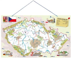 Magnetická mapa ČR s obrázkami a spoločenská hra, 3 v 1