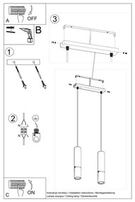 Sollux SL.0947 - Luster na lanku LOOPEZ 2xGU10/10W/230V čierna/meď