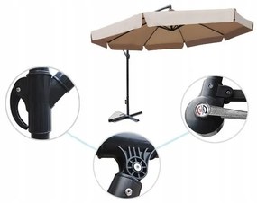 Veľký záhradný slnečník so stojanom CAPPUCINO