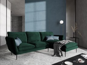 MAZZINI SOFAS Zamatová štvormiestna rohová pohovka Acacia pravý roh 250 × 165 × 96 cm