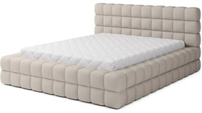 Béžová čalúnená dvojlôžková posteľ s úložným priestorom s roštom 180x200 cm Dizzle – ELTAP