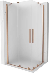 Mexen Velar Duo, sprchový kút s posuvnými dverami 100 x 90 cm, 8mm sklo námraza, medená matná, 871-100-090-32-65