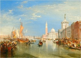 Sklenený obraz - Joseph Mallord William Turner, Venice the Dogana and San Giorgio Maggiore, reprodukcia (70x50 cm)