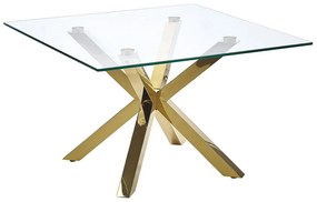 Konferenčný stolík so sklenenou doskou zlatý STARLIGHT Beliani