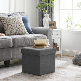 Dekorstudio Skladacia taburetka s úložným priestorom LSF27Z 38x38x38 cm – tmavosivá