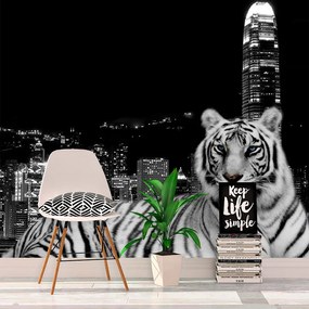 Sablio Tapeta Mestský tiger - 208x125 cm