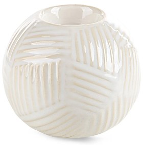 KERAMICKÝ SVIETNIK ROMINA 10X9 CM BIELA