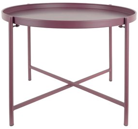 Ružovofialový kovový okrúhly konferenčný stolík ø 50 cm Meseta – Leitmotiv