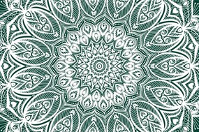 Samolepiaca tapeta Mandala harmónie na zelenom pozadí