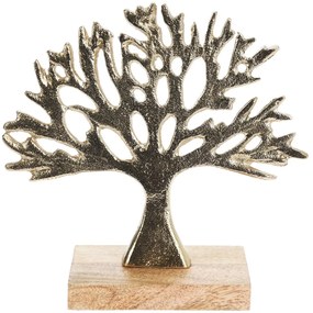 H&S Decoration Dekoračná soška Tree2, 16x17,3x6 cm, zlatá