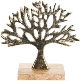 H&S Decoration Dekoračná soška Tree2, 16x17,3x6 cm, zlatá