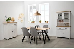 Biela vysoká komoda z borovicového dreva 90x110 cm Miranda – Marckeric