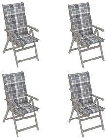 Záhradné sklápacie stoličky 4 ks s podložkami akáciový masív 3065406