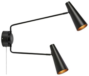 Čierne nástenné svietidlo Peak – Markslöjd