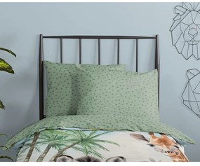 Zelené bavlnené detské obliečky na jednolôžko 140x200 cm Thabo – Good Morning