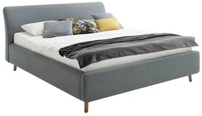 Čalúnená posteľ lemina s úložným priestorom 160 x 200 cm modrá MUZZA
