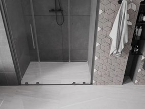 Mexen Velar Duo, posuvné sprchové dvere do otvoru 160 cm, 8mm číre sklo, brúsený grafit, 871-160-000-02-95