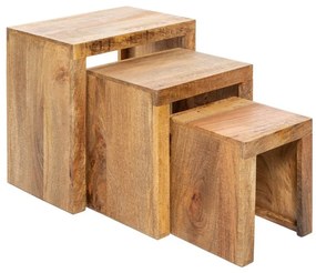 Set odkladacích stolíkov Timber  mango prírodné - 3 ks
