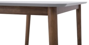 Drevený jedálenský stôl 118 x 77 cm sivá/tmavé drevo MODESTO Beliani