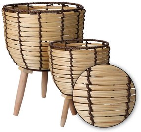 DREVENÝ KVETINÁČ WOOD1 SADA 2KS 37X25 CM+30X19 CM DREVO