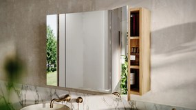 Závěsná koupelnová skříňka se zrcadlem UNI 80 cm dub coast evoke