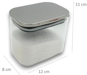 Arte Regal Sklenená obdĺžniková dóza s nerezovým vekom, 0,8l NEREZ VIVO