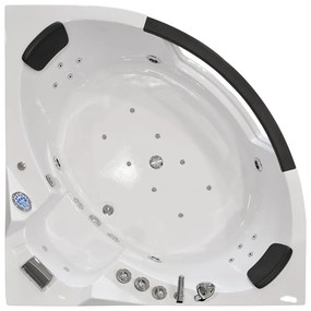 M-SPA - Kúpeľňová vaňa s hydromasážou biela TURBO 2-miestna 157 x 157 x 68 cm