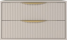 Závěsná skříňka pod umyvadlo Avila s deskou 80 cm kašmír/zlatá