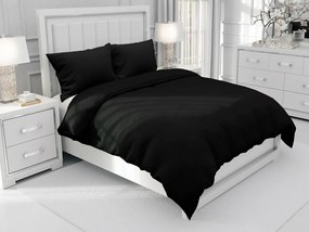 Biante Bavlnené jednofarebné posteľné obliečky Moni MO-022 Čierne Predĺžené 140x220 a 70x90 cm