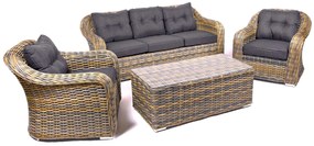 Záhradný ratanový nábytok MONTE CARLO hnedo-sivý