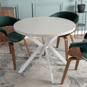 PROXIMA.store - Okrúhly rozkladací stôl DORIAN FARBA: biela, FARBA NÔH: biela