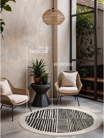 Čierny/krémovobiely okrúhly vnútorný a vonkajší koberec ø 160 cm Haringey Bounds – Ted Baker