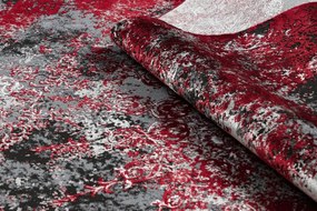 Moderný koberec VINCI 1407 Rozeta vintage - Štrukturálny Červená / antracitová Veľkosť: 120x170 cm