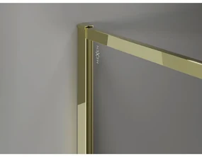 Mexen Kioto-XF, sprchová zástena s rámom 110 x 202 cm, 10mm sklo námraza, zlatý lesklý profil, 800-110-104-50-30-X