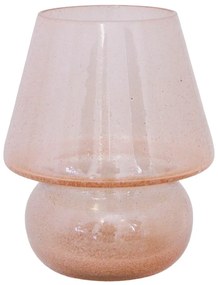 Strömshaga Sklenený lampáš na čajovú sviečku Mushroom Ash Pink