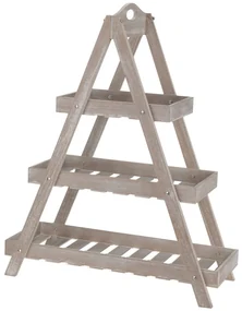 Drevený stojan na kvetiny 3 poschodia, hnedá