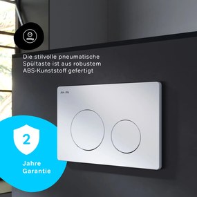 Toaletný set s inštaláciou AM.PM IIS90101.NA1700 bezokrajové, so sedadlom microlift, biela mechanické tlačidlo na splachovanie