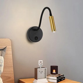 Brilagi -LED Stmievateľná flexibilná nástenná lampa MAYA 1xG9/4W/230V čierna/zlatá