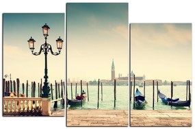 Obraz na plátne - Veľký kanál a gondoly v Benátkach 1114D (150x100 cm)