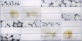 Obkladové panely 3D PVC TP10014010, rozměr 955 x 480 mm, mušle a kameny, GRACE