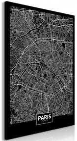 Artgeist Obraz - Dark Map of Paris (1 Part) Vertical Veľkosť: 20x30, Verzia: Premium Print
