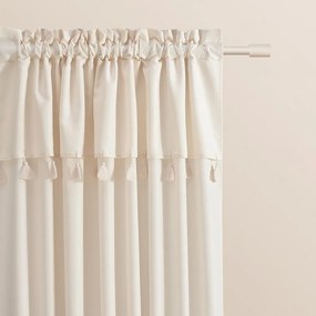 Svetlo krémový záves Astoria so strapcami na riasiacej páske 140 x 280 cm