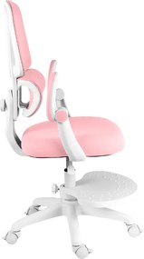 Detská otočná stolička Neoseat JUNI 023 — látka, prateľný poťah, ružová