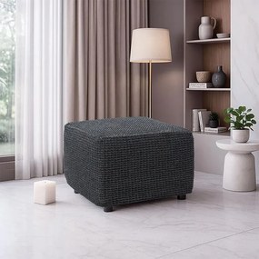 Super strečové poťahy RUBINIA antracitová taburetka (40 - 60 cm)