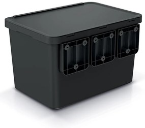 Odpadkový kôš, 4 x 10 l, čierna