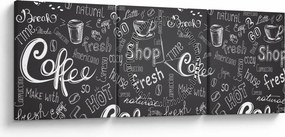 Obraz - Coffee (s hodinami) (90x30 cm)