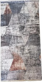 Sivý koberec Banco 1044-MULTI-2 s geometrickým vzorom mnohostenov Rozmer: 60x110 cm