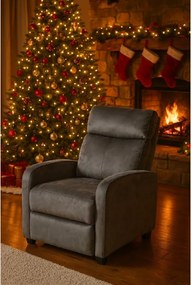 Relaxačné kreslo René rozkladacie šedé